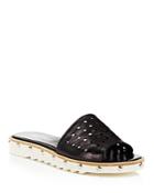 Charles David Space Perforated Studded Slide Sandals
