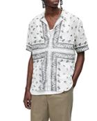 Allsaints Sectioned Relaxed Fit Short Sleeve Printed Shirt