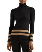 Lauren Ralph Lauren Metallic Stripe Ribbed Sweater