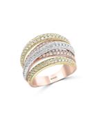 Bloomingdale's Pave Diamond Crossover Band In 14k White, Yellow & Rose Gold, 1.40 Ct. T.w. - 100% Exclusive