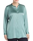 Eileen Fisher Plus Stand Collar Blouse