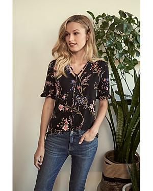 Cece Garden Flora Short Sleeve Blouse