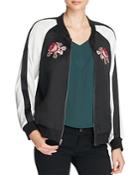 Cupcakes And Cashmere Rose Embroidered Satin Bomber Jacket