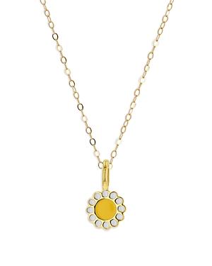 Rachel Reid 14k Yellow Gold Enamel Flower Pendant Necklace, 16-20