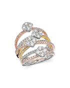 Bloomingdale's Diamond Crossover Statement Ring In 14k White, Rose & Yellow Gold, 2.5 Ct. T.w. - 100% Exclusive