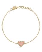 Moon & Meadow 14k Yellow Gold Pink Opal & Diamond Heart Bracelet - 100% Exclusive