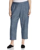 Eileen Fisher Plus Chambray Straight Crop Pants