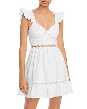 Aqua Clip Dot Flutter Sleeve Dress - 100% Exclusive