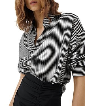 Marella Festa Pinstripe Drop Shoulder Blouse