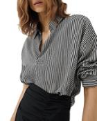 Marella Festa Pinstripe Drop Shoulder Blouse