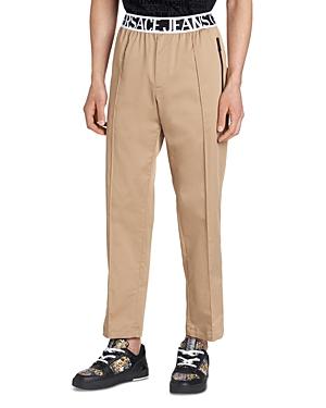 Versace Jeans Couture Logo Waistband Gabardine Regular Fit Pants