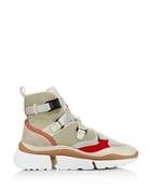 Chloe Women's Sonnie Lace-up Leather & Suede High-top Sneakers