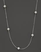 Lagos Luna Pearl Small Link Caviar Ball Chain Necklace, 18