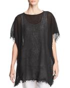 Eileen Fisher Frayed Organic Cotton Poncho