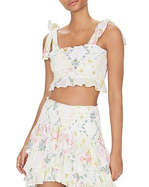 Loveshackfancy Norleen Floral Print Crop Top