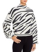Bardot Balloon-sleeve Zebra-stripe Sweater