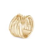 John Hardy 18k Yellow Gold Bamboo Crossover Statement Ring