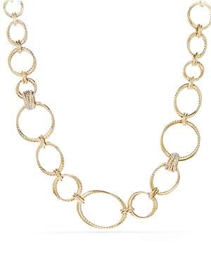 David Yurman Crossover Gold Convertible Statement Necklace With Diamonds