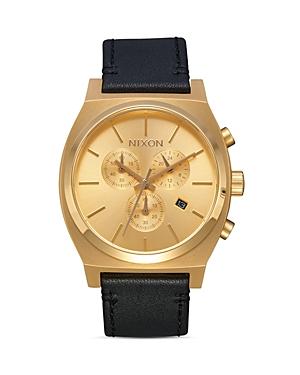 Nixon Time Teller Chrono Leather Watch, 39mm