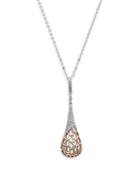 Bloomingdale's Diamond Pave Cage Pendant Necklace In 14k White And Rose Gold, 0.25 Ct. T.w. - 100% Exclusive