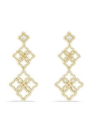David Yurman Venetian Quatrefoil Cluster Earrings With Diamonds In Gold