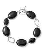 Sterling Silver And Onyx Station Bracelet - 100% Exclusive