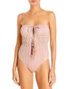 Ramy Brook Marta Strapless Metallic One Piece Swimsuit