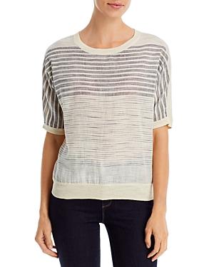 Dkny Nomad Striped Mixed Media Top