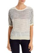 Dkny Nomad Striped Mixed Media Top