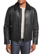 Cole Haan Sherpa-trimmed Leather Jacket