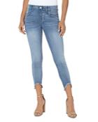 Liverpool Los Angeles Gia Glider Crop Skinny Jeans With Frayed Hems In Sun Valley