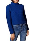 Karen Millen Studded-cuff Cropped Sweater
