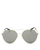 Fendi Mirrored Round Aviator Sunglasses, 55mm