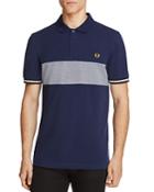 Fred Perry Oxford Knit Color Block Slim Fit Polo Shirt