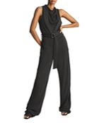 Reiss Milo Cowl Neck Belted Jumpsuit