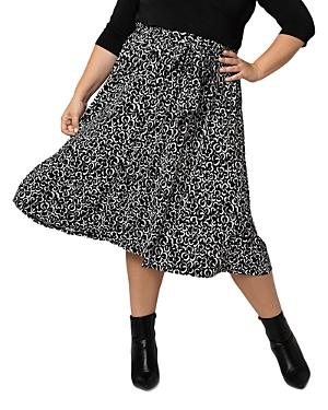 Leota Plus Mindy Printed Midi Skirt