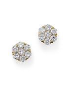 Bloomingdale's Round Cut Diamond Cluster Stud Earrings In 14k Yellow Gold, 1.0 Ct. T.w. - 100% Exclusive