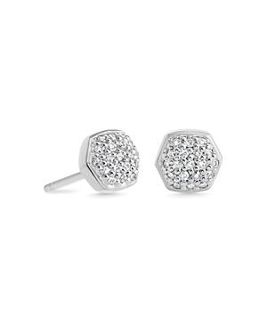 Kendra Scott Davis Hexagonal Pave Stud Earrings