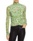 Cinq A Sept Woodblock Zebra Print Top
