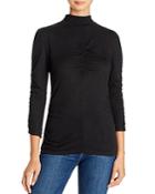 Rebecca Taylor Ruched Jersey Turtleneck Top