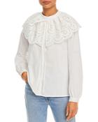 Rebecca Taylor Eyelet Cape Collar Blouse