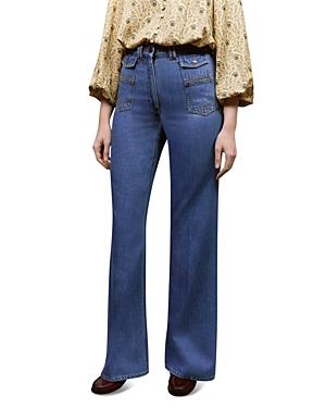 Gerard Darel Anna Wide Leg Jeans In Blue