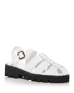 Freda Salvador Women's Austin Croc Embossed Ankle Strap Sandals