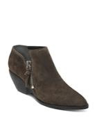 Sigerson Morrison Women's Hannah Pointed Toe Western Suede Ankle Booties