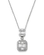 Bloomingdale's Diamond Baguette Drop Pendant Necklace In 14k White Gold, 0.80 Ct. T.w. - 100% Exclusive