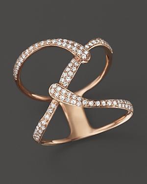 Diamond Open Weave Statement Ring In 14k Rose Gold, .35 Ct. T.w.