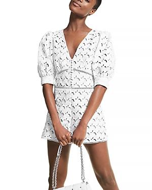Michael Michael Kors V Neck Eyelet Romper