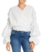 Acler Melross Puff-sleeve Wrap Top