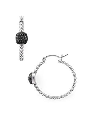 Bloomingdale's Marc & Marcella Black Diamond Hoop Earrings In Sterling Silver, 0.25 Ct. T.w - 100% Exclusive