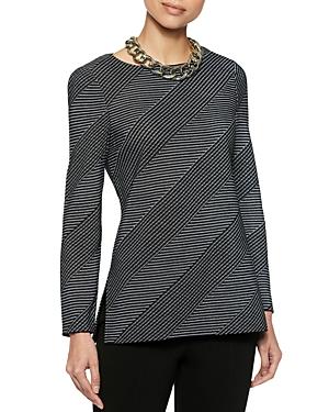 Misook Diagonal Stripe Knit Tunic